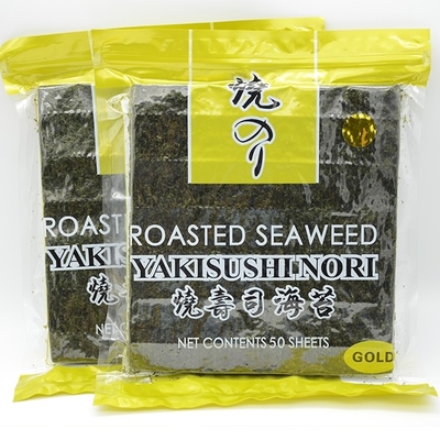 Yaki arrostito dorato Nori Seaweed Crispy 50 Nori Algae Sheets