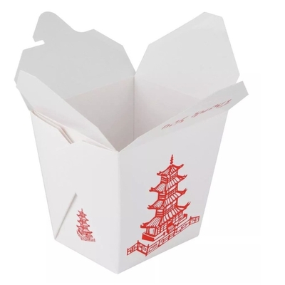 Scatola di carta dura da portar via Tray Kraft Food Noodle Box di rettangolo eliminabile