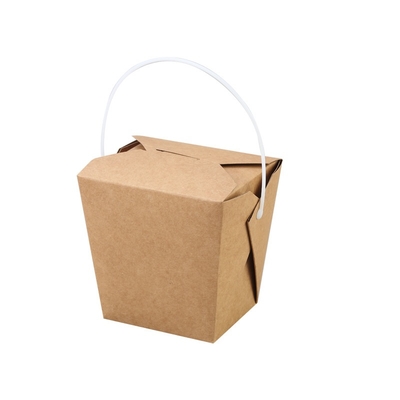 Scatola di carta dura da portar via Tray Kraft Food Noodle Box di rettangolo eliminabile