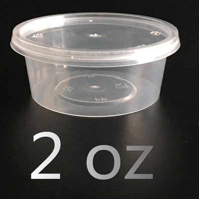 tazza eliminabile della salsa della plastica delle stoviglie del contenitore di alimento di 50ml 2oz con i coperchi